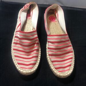 Tory Burch Linen  Espadrilles Flats Size 9